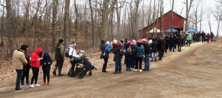 Maple Syrup Family Day - Line for Pancakes